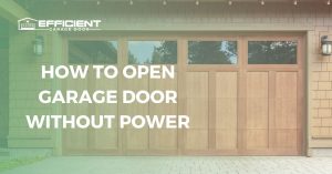 how to open garage door without power